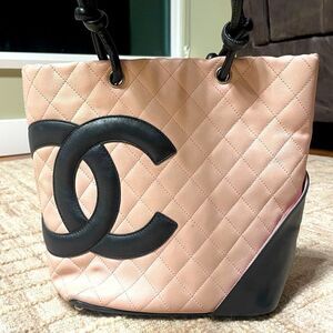🌞 CHANEL CC Quilted Cambon Ligne Medium Tote Bag